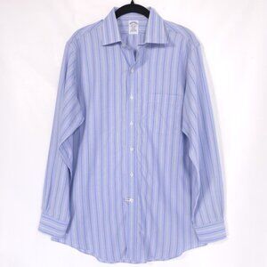 BROOKS BROTHERS Men's Shirt 15.5 - 33 REGENT AMERICAN SUPIMA COTTON Blue Striped